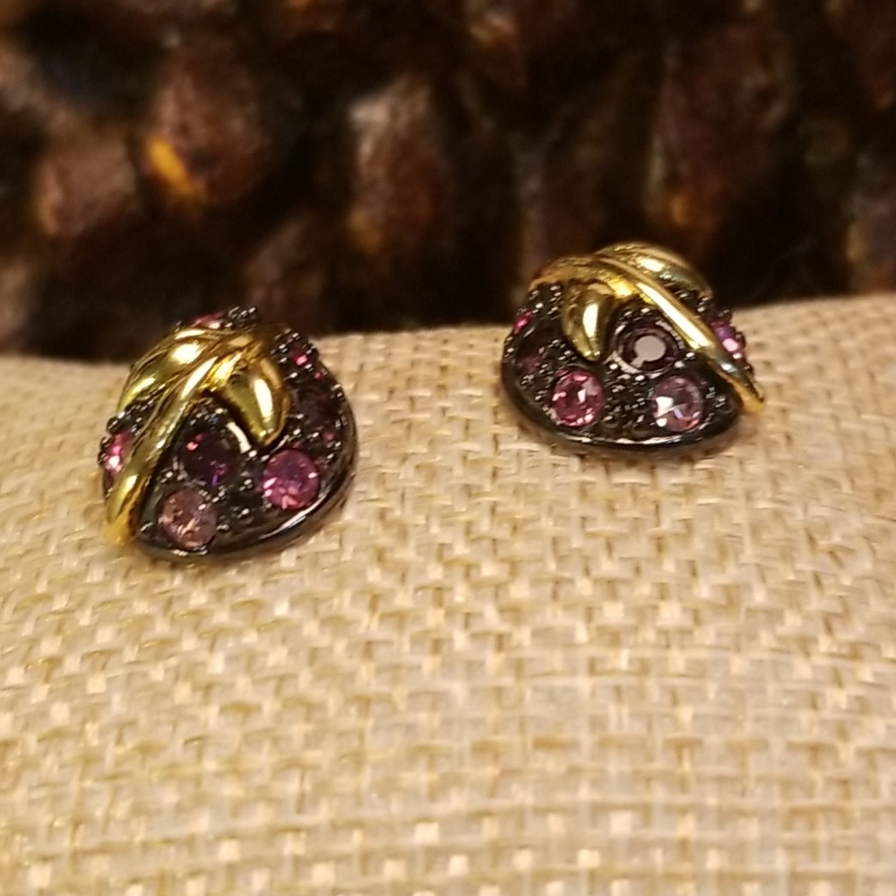 Joan Rivers Grapes Crystal & Gold Earrings - Picture 4 of 7